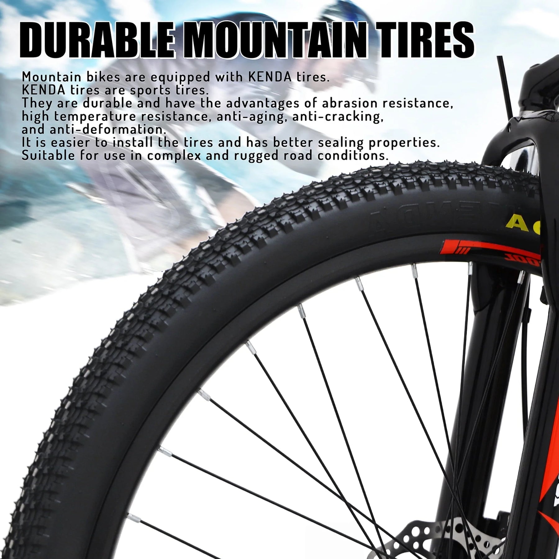 26" MTB Mountain Bike, Hardtail Bicycle for Mens Womens, Suspension Fork and Dual Disc Brake, 17" Frame, Stainless Steel Frame, 21 Speed Shimano - Black & Red