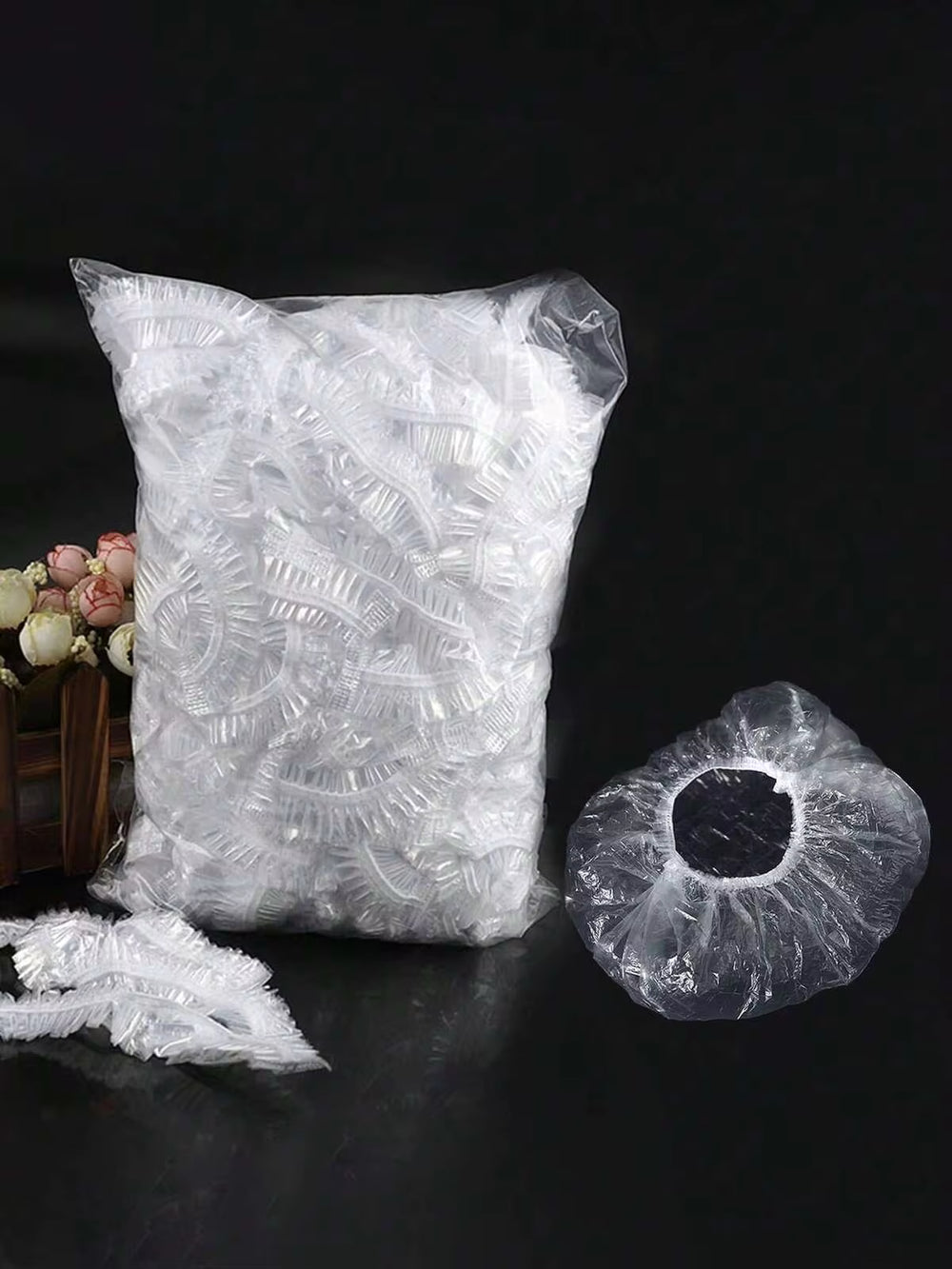 50/100/200pcs Extra Large Thick Disposable Plastic Multi-Functional Shower Caps, Transparent Home Bathroom Decor Fall Decor Back To School