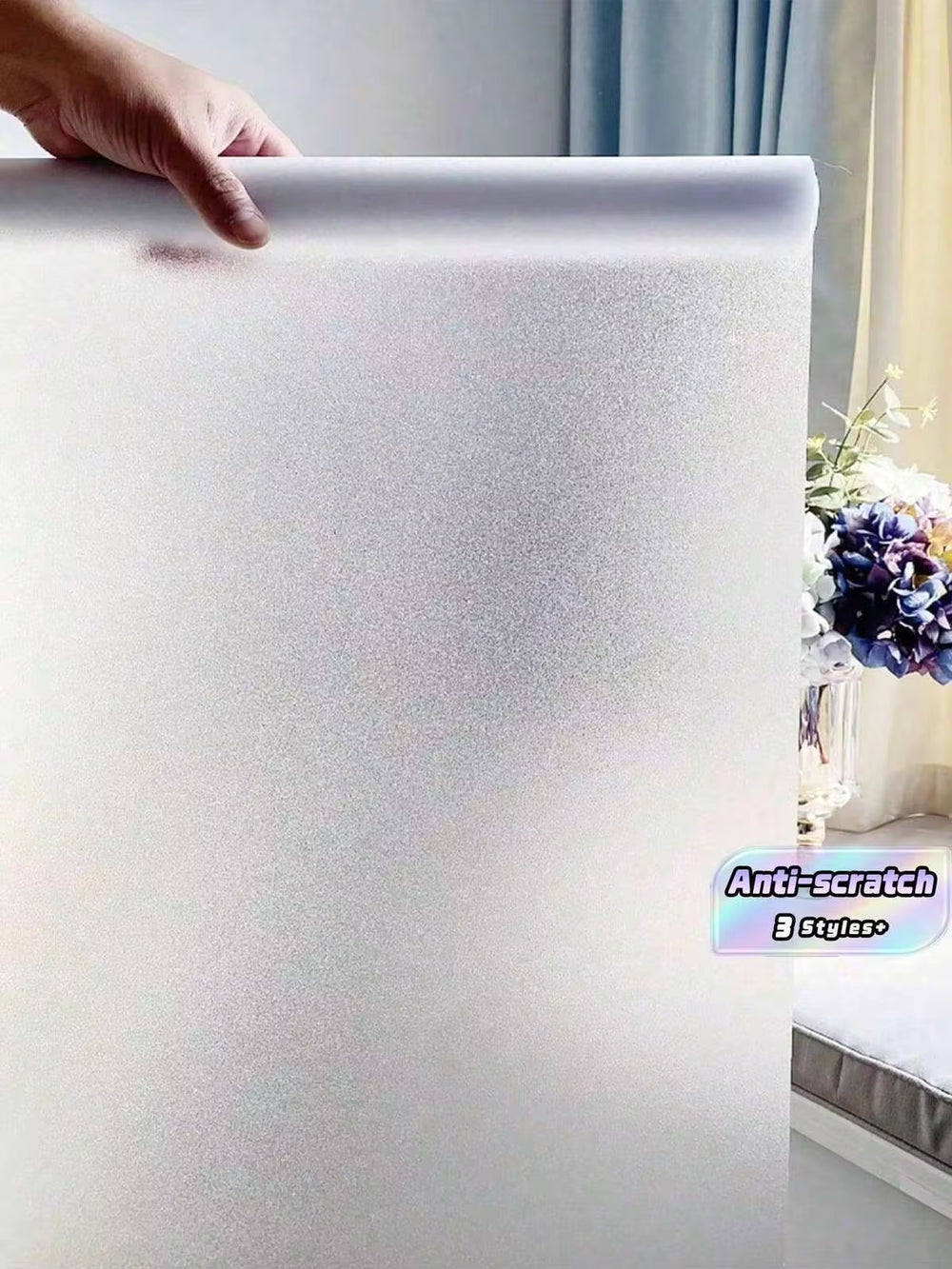 1 Roll PVC Frosted Privacy Window Film - Static Cling Removable Glass Film, UV Protection For Office, Meeting Room, Bathroom & Living Room