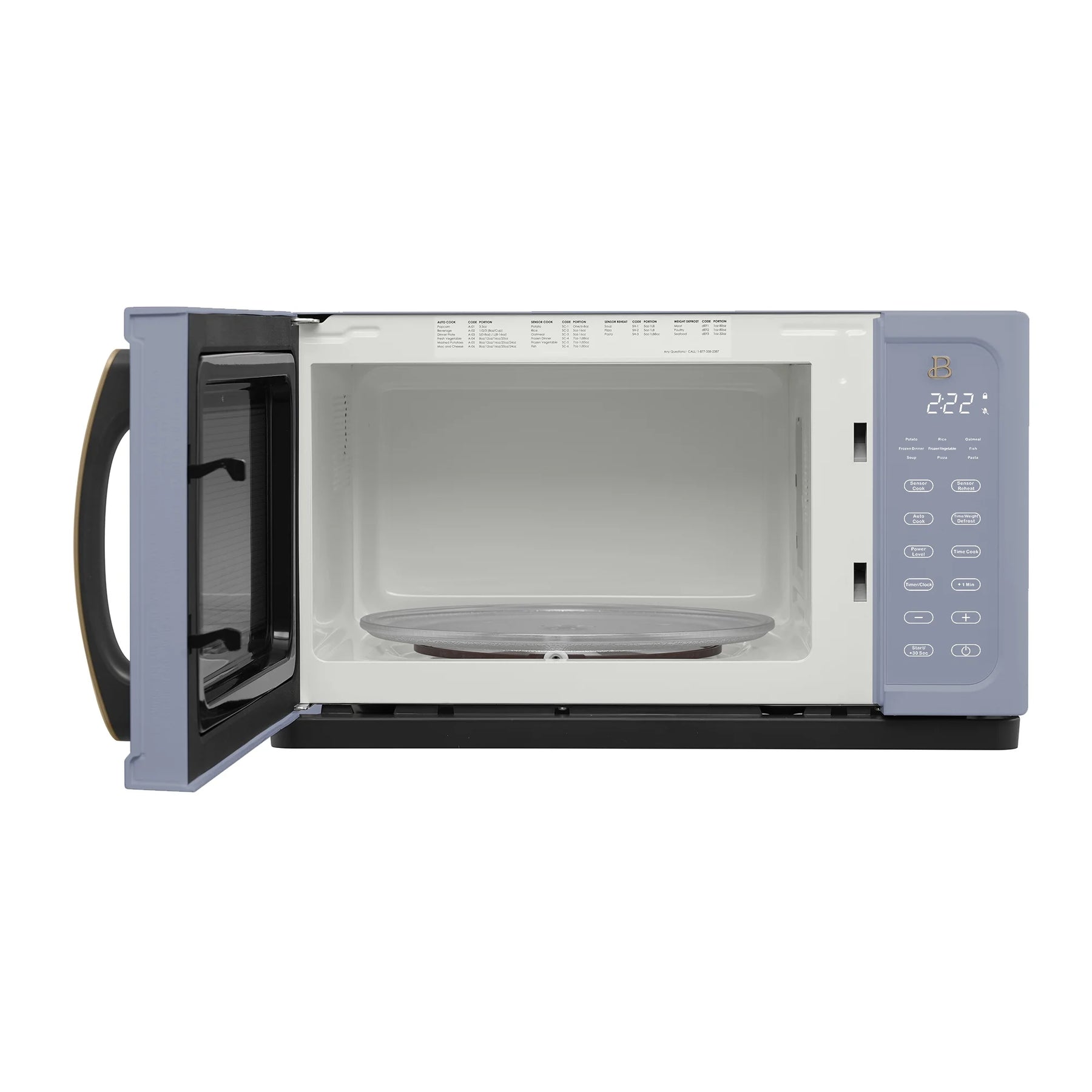 Beautiful 1.1 cu ft 1000 Watt, Sensor Microwave Oven, White Icing by Drew Barrymore, New