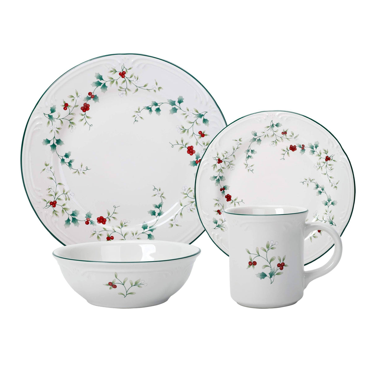 Pfaltzgraff Winterberry 16 Piece Dinnerware Set Service for 4